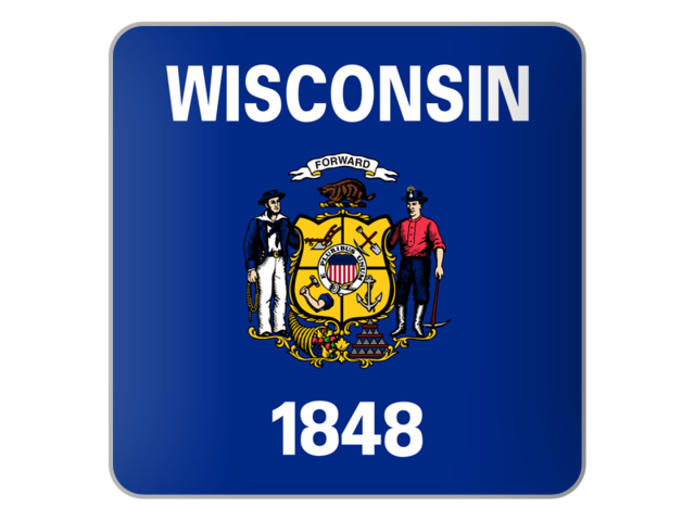 Square icon. Download flag icon of Wisconsin