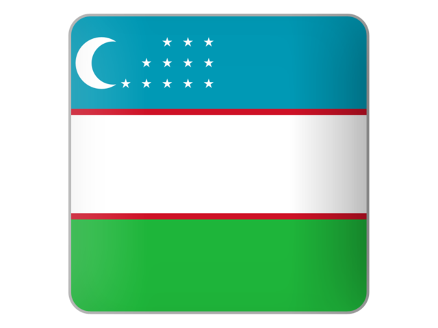 Square icon. Download flag icon of Uzbekistan at PNG format