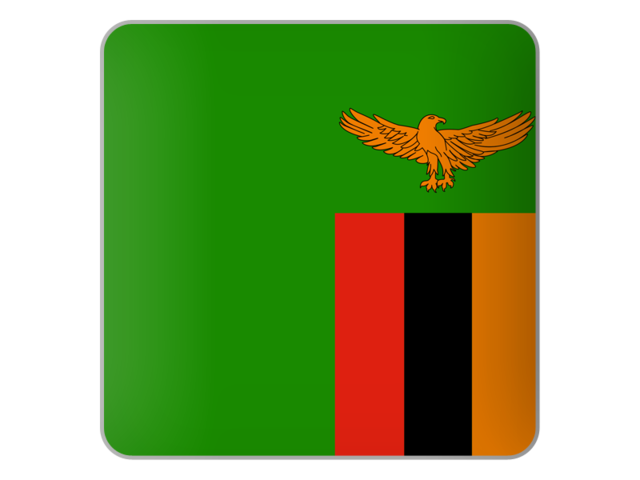 Square icon. Download flag icon of Zambia at PNG format