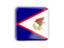 American Samoa. Square icon with metallic frame. Download icon.
