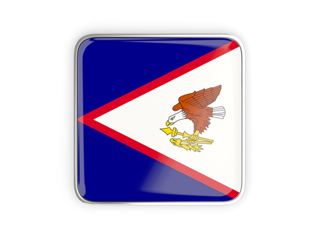 Square icon with metallic frame. Download flag icon of American Samoa at PNG format