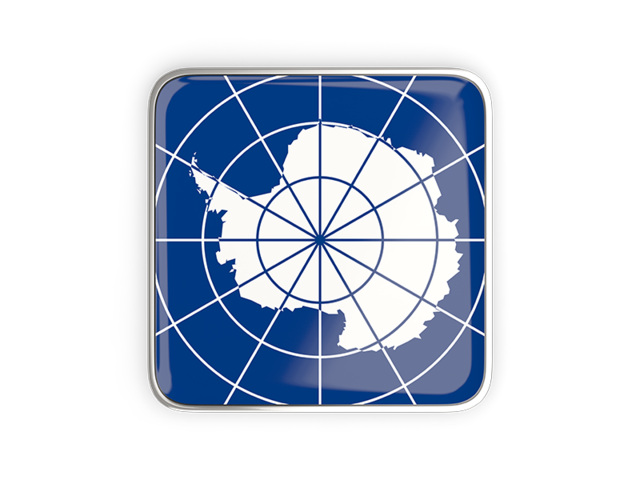 Square icon with metallic frame. Download flag icon of Antarctica at PNG format