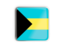 Bahamas. Square icon with metallic frame. Download icon.