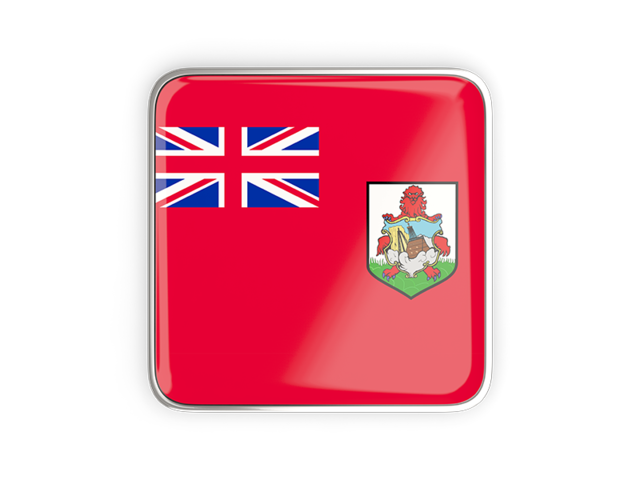 Square icon with metallic frame. Download flag icon of Bermuda at PNG format