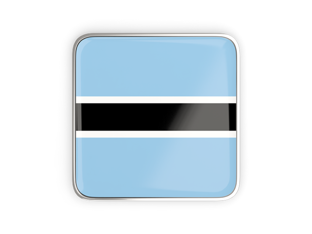 Square icon with metallic frame. Download flag icon of Botswana at PNG format