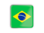 Brazil. Square icon with metallic frame. Download icon.