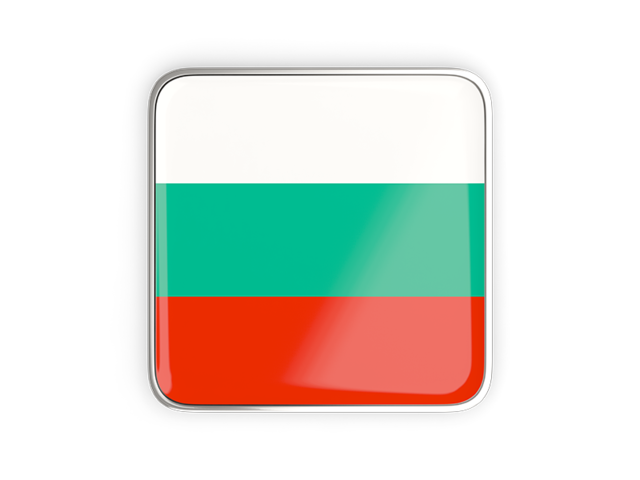 Квадратная иконка с металлической рамкой. Скачать флаг. Болгария