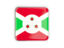 Burundi. Square icon with metallic frame. Download icon.