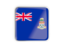 Cayman Islands. Square icon with metallic frame. Download icon.