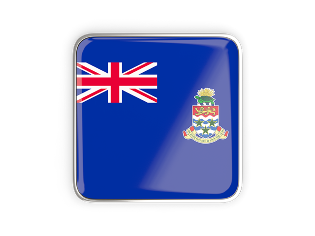 Square icon with metallic frame. Download flag icon of Cayman Islands at PNG format