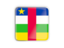 Central African Republic. Square icon with metallic frame. Download icon.