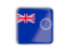 Cook Islands. Square icon with metallic frame. Download icon.