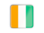 Cote d'Ivoire. Square icon with metallic frame. Download icon.