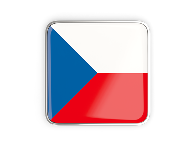 Square icon with metallic frame. Download flag icon of Czech Republic at PNG format