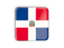 Dominican Republic. Square icon with metallic frame. Download icon.