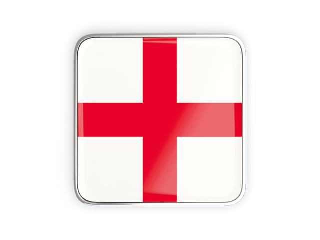 Square icon with metallic frame. Download flag icon of England at PNG format