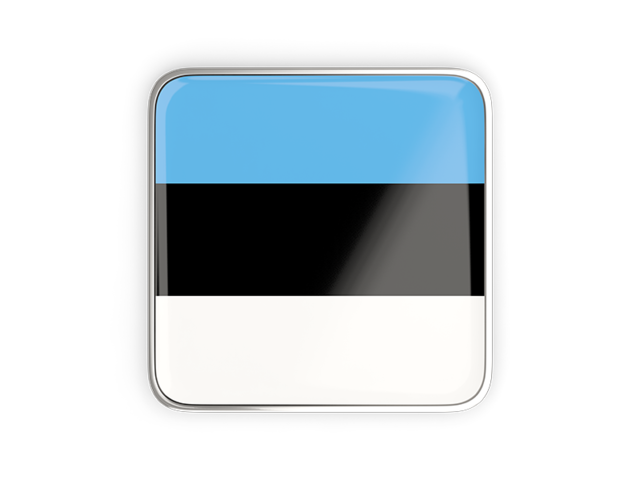 Square icon with metallic frame. Download flag icon of Estonia at PNG format