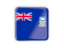 Falkland Islands. Square icon with metallic frame. Download icon.