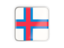 Faroe Islands. Square icon with metallic frame. Download icon.