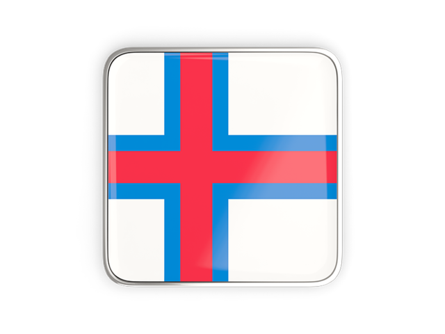 Square icon with metallic frame. Download flag icon of Faroe Islands at PNG format