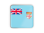 Fiji. Square icon with metallic frame. Download icon.