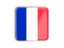 France. Square icon with metallic frame. Download icon.