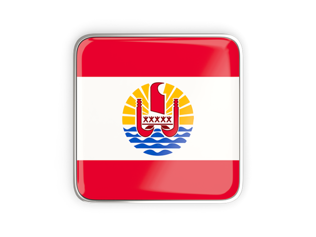 Square icon with metallic frame. Download flag icon of French Polynesia at PNG format