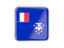 French Southern and Antarctic Lands. Square icon with metallic frame. Download icon.