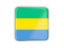 Gabon. Square icon with metallic frame. Download icon.