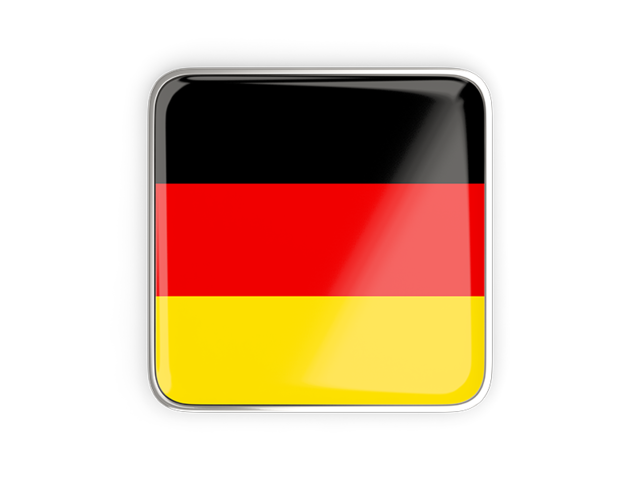 Квадратная иконка с металлической рамкой. Скачать флаг. Германия