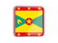 Grenada. Square icon with metallic frame. Download icon.