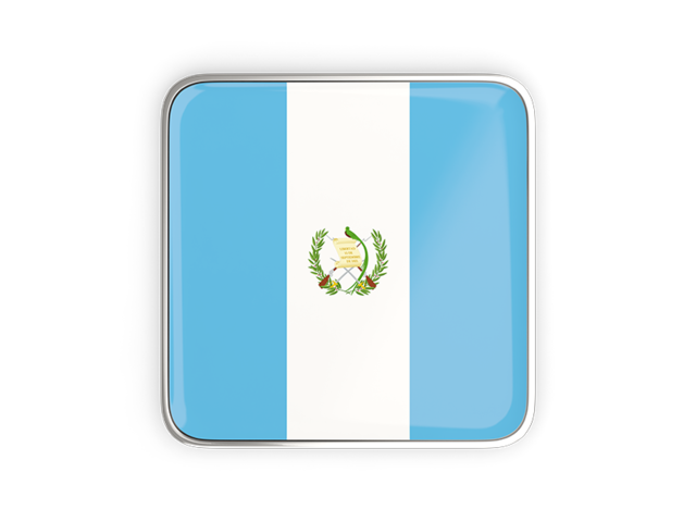 Квадратная иконка с металлической рамкой. Скачать флаг. Гватемала