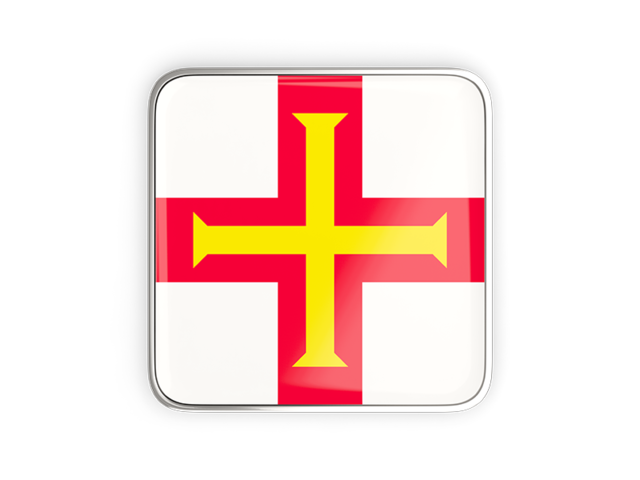 Square icon with metallic frame. Download flag icon of Guernsey at PNG format