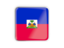 Haiti. Square icon with metallic frame. Download icon.