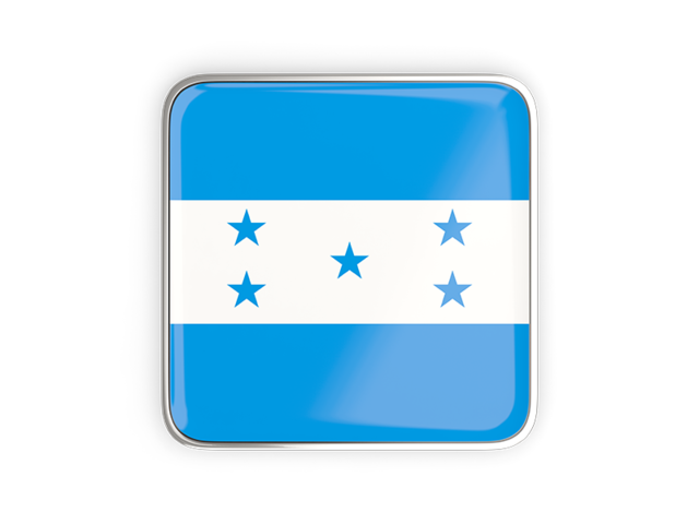 Квадратная иконка с металлической рамкой. Скачать флаг. Гондурас