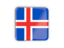 Iceland. Square icon with metallic frame. Download icon.