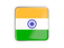 India. Square icon with metallic frame. Download icon.