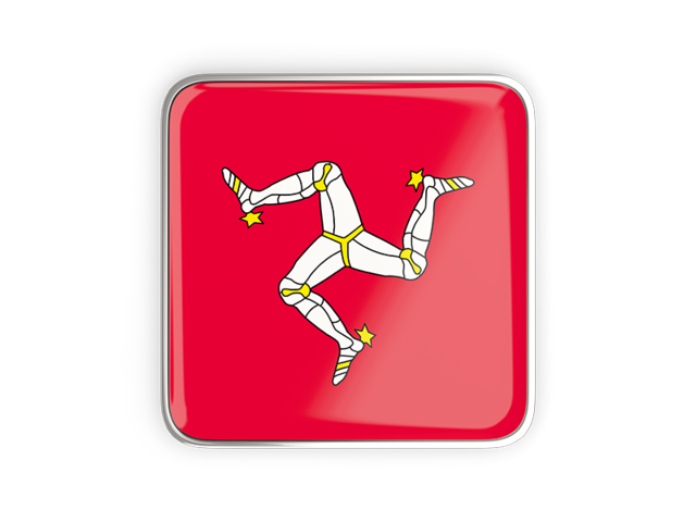 Square icon with metallic frame. Download flag icon of Isle of Man at PNG format