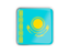 Kazakhstan. Square icon with metallic frame. Download icon.