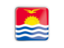 Кирибати. Квадратная иконка с металлической рамкой. Скачать иллюстрацию.