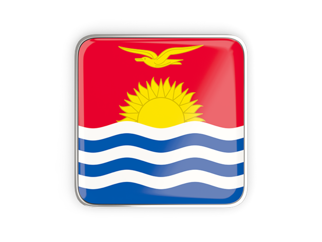 Square icon with metallic frame. Download flag icon of Kiribati at PNG format
