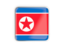 North Korea. Square icon with metallic frame. Download icon.