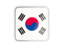 South Korea. Square icon with metallic frame. Download icon.