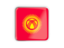 Kyrgyzstan. Square icon with metallic frame. Download icon.