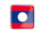 Laos. Square icon with metallic frame. Download icon.