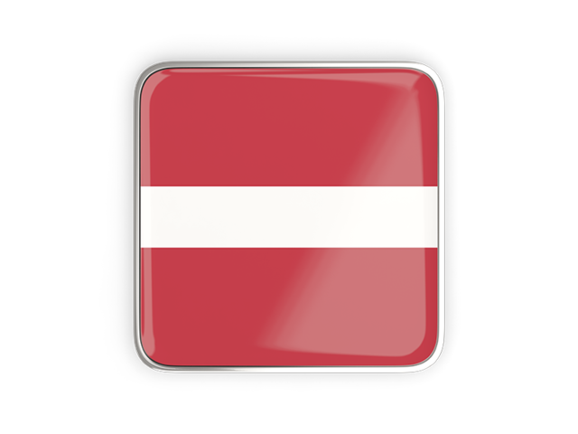 Square icon with metallic frame. Download flag icon of Latvia at PNG format