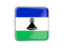 Lesotho. Square icon with metallic frame. Download icon.