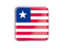 Liberia. Square icon with metallic frame. Download icon.