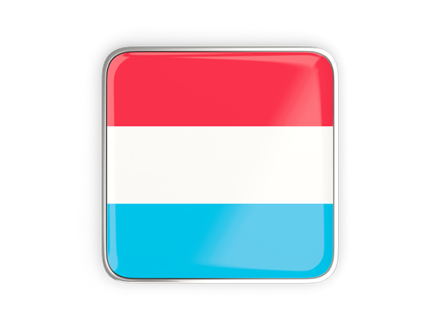 Square icon with metallic frame. Download flag icon of Luxembourg at PNG format