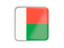 Madagascar. Square icon with metallic frame. Download icon.